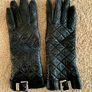 Michael Kors Black Leather Gloves (sm)